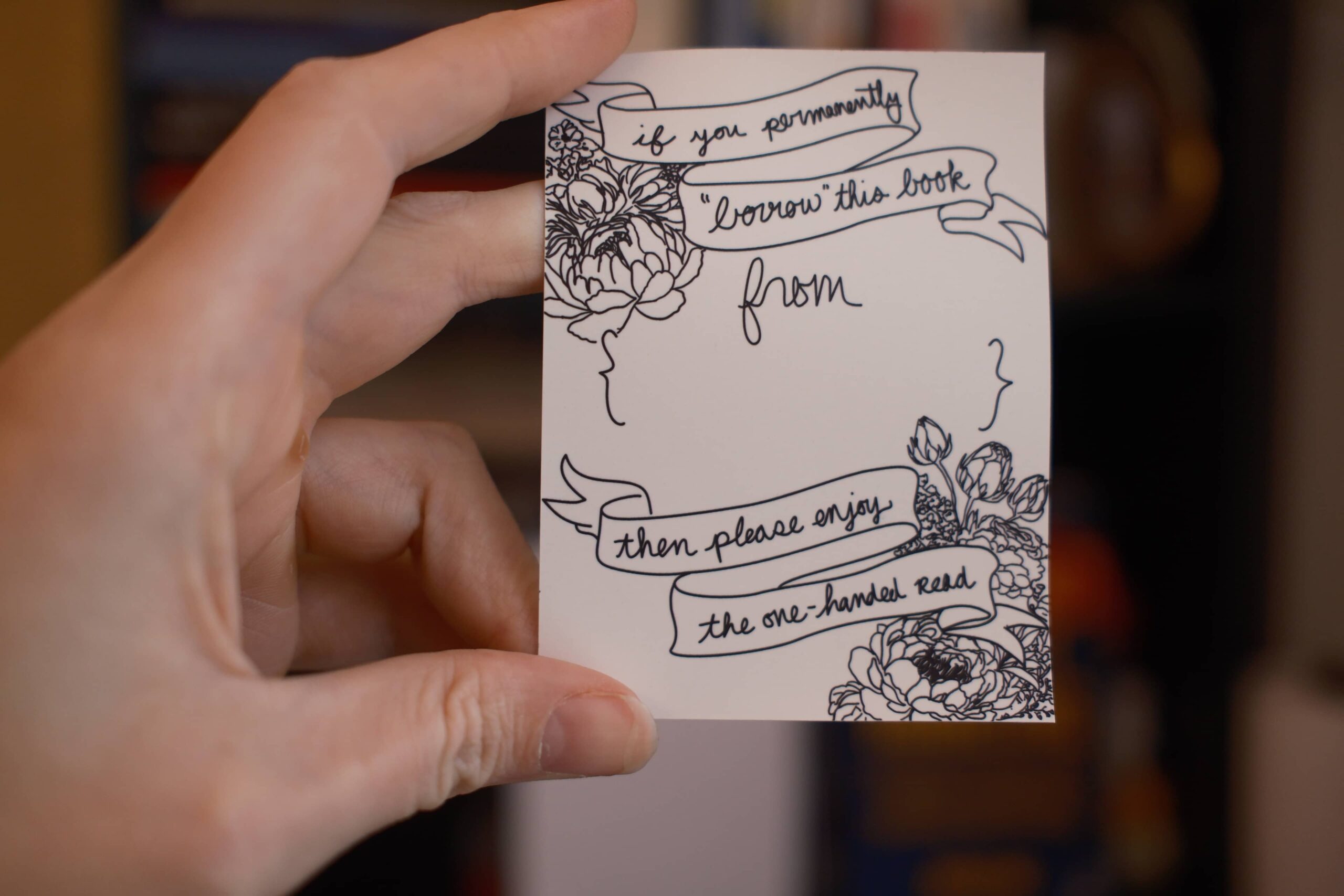 One Handed Read Bookplate - Image 1