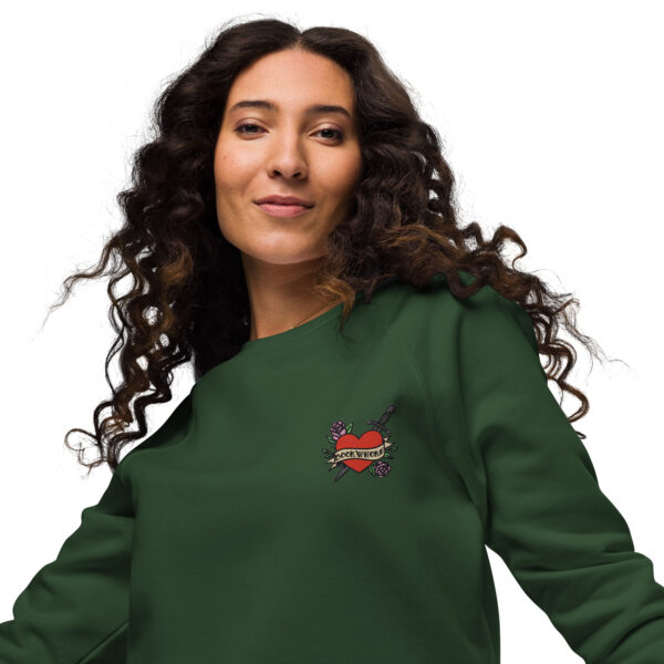 Bookwhore - Unisex organic raglan sweatshirt - Image 6