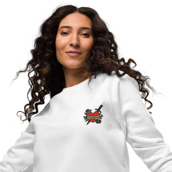 Bookwhore - Unisex organic raglan sweatshirt - Image 8